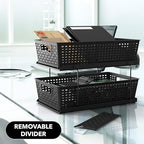 Simple Houseware 2 Tier Bathroom Organizer Tray Pull-Out Sliding Drawer, Under Sink Storage, Black - color: Black