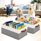 3 Pack Large Capacity Storage Bins Closet Organizer for Shelves, Fabric Closet Storage Baskets Boxes with Leather Handles for Organizing Clothes, Sheets, Jeans, Toys, Books (Grey) - style: 3 Pack Grey & White