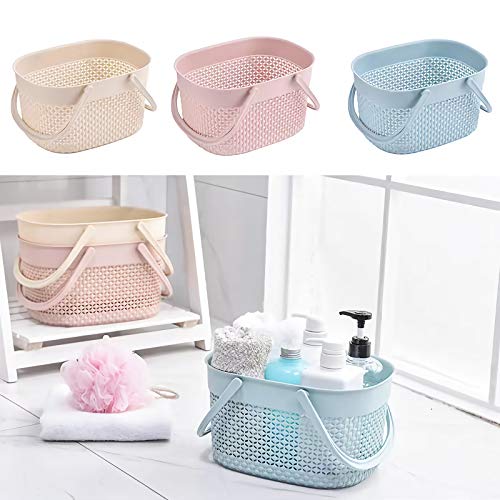 rejomiik 2 Pack Plastic Shower Caddy Basket, Portable Organizer Storage Tote with Handles Toiletry Bag Bin Box for Bathroom, College Dorm Room Essentials, Kitchen, Camp, Gym, Blue - color: Blue, size: 2 pack
