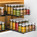 RCHYFEED Spice Rack Organizer for Cabinet, 2 Tier Pull Out Spice Racks for Inside Cabinets & Pantry, Height Adjustable Heavy Duty Vertical Spice Shelf for Seasoning Organizer(9.5" Wx10.5 Dx9.5 H) - size: 2 Tier-9.5''Wx10.5''Dx9.5''H