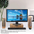 MobileVision Bamboo Vertical File Folder Holder & Office Product Organizer, Store Files, Magazines, Notepads, Books and more, 2 Pack Combo Set - color: Bamboo