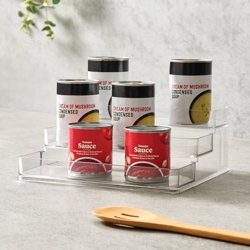 iDesign 3-Tier Spice Rack Organizer for Cabinets, Pantry or Countertop, Set of 2, Clear, Made in USA - style: Pack of 2