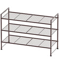 Simple Houseware 3-Tier Stackable Shoes Rack Storage Shelf, Bronze - color: Bronze, style: Wired Grid Panel