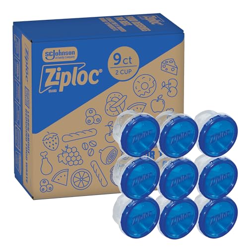 Ziploc Brand Twist n Loc Food Storage Containers, Leak Resistant Design, Small Round, 9 count - size: Small