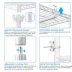 Ulif E13 Pro Heavy Duty Clothes Rack（With 4 Hanger Rods & 8 Shelves） Freestanding Clothing Racks for Hanging Clothes，Adjustable Closet，Metal Garment Rack 75" W x16 D x77 H，Max Load 1000LBS，White - color: White, size: E13 Pro