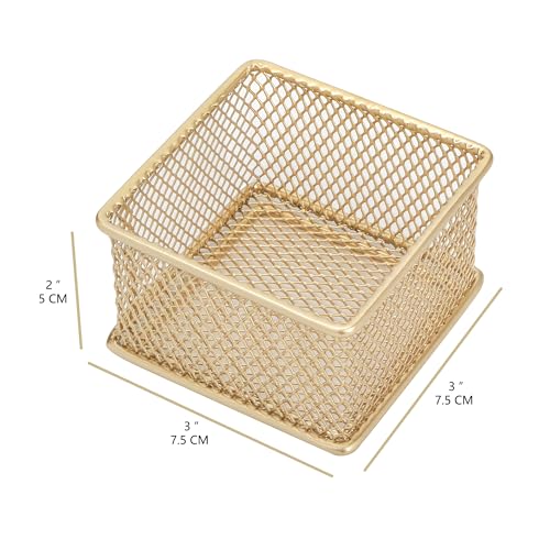 Annova Stackable Mesh Drawer Cabinet and Shelf Organizer Bins Storage Basket School Office Supply Holder Tray- Set of 2 (Gold, 3x3x2 Inch) - color: Gold, size: 3x3x2 Inch