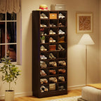 Tribesigns 10-Tier Shoe Storage Cabinet, Espresso Wooden Shoe Rack with 30 Cubbies, Freestanding Tall Entryway Shoe Organizer for Closet, Entryway, Living Room - color: Espresso