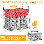 4-Pack Hanging Laundry Room Organizer：Foldable Laundry Room Organizaton Wire Basket with 360°Rotating Hooks Space Saving Over Washer and Dryer Shelves - Metal Laundry Basket Storage, Black Patent - size: 4-Pack 13.9*11*46inch
