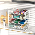 4 Tiers Stackable Can Rack Organizer, Wear-resistant Upgrade Beverage Food Can Dispenser Holder Holds up to 48 Cans for Kitchen Cabinet and Pantry (White) - color: white