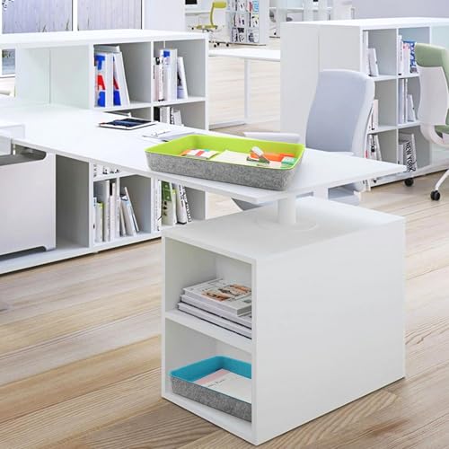 Welaxy 2-piece Office desk drawer organizer tray letter-size documents A4 paper book file Folder Holder storage bins (Green + Turquoise) - color: Green +Turquoise