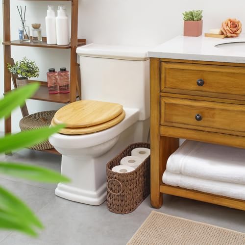 GRANNY SAYS Toilet Paper Storage, Toilet Paper Basket for Bathroom, 6 Mega Rolls Holder with Storage, Waterproof Bathroom Storage Baskets, Brown - color: Brown, size: 15¾"L x 6½" Wx 9½"H (No Lid)