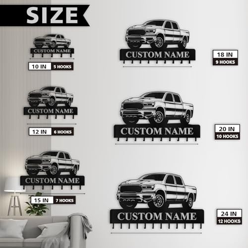 Personalized Key Holder Wall Mount - Custom Car Key Holder for Wall, Metal Coat Rack Hook Organizer, Wall Metal Decor for Living Room Hallway Office, Home Decor, Housewarming Gifts - color: Color07 Car