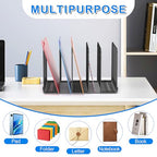 TOPCJ 5 Sections Desk File Holder/Rack/Sorter,Mesh File Organizer,File Folder Organizer,Metal Upright Desktop Organization for Documents,Magazine,Kitchenware,Antiskid,Antirust,Sturdy,1 Pack - style: 1 Pack