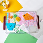 CATOOMUU A4 Storage File Box 9 X 13 Clear Stackable Slim Plastic Portable Project Case For Letter Paper Photo Documents Scrapbook, 3 Count - color: Small-Red