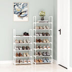 5-Tier Small Shoe Rack,Stackable Shoe Shelf Storage Organizer for Entryway Hallway Closet Bathroom Living Room(White-5Tier) - color: White-5tier