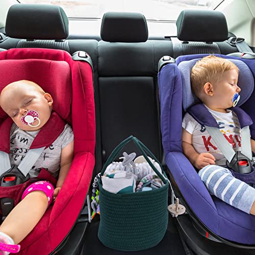 Baby Diaper Caddy Organizer for Girl Boy Rope Nursery Storage Bin Basket Portable Holder Tote Bag for Changing Table Car Travel Baby Shower Gifts Newborn Essentials Registry Must Have Items Dark Green - color: Dark green, size: Regular