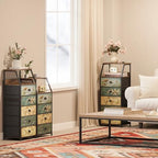 Tohomeor Dresser with Fabric Drawers Nightstand with 2 Tier Shelf Storage Tower for Bedroom Hallway Entryway Closet Organizer Sofa Beside Table Furniture (Multi, 4 Drawers) - size: 15.7"D x 11.8"W x 33.2"H (4 Drawers)