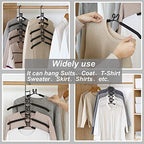 Clothes Hangers Space Saving: 4 Pack 5 in 1 Multi Layer Metal Hanger Racks Non-Slip Foam Padded Heavy Duty Thick Magic Hanger Closet Organizers and Storage for Coat Sweater Suit T-Shirt. - color: Black 4 Pack
