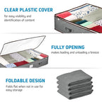 Under Bed Storage Bins - Pack Of 4 Under The Bed Storage Containers For Clothes, Blankets, Winter Clothing, & Shoes - Underbed Storage Containers With Handles, Dual Zippers, & Clear Top - size: 4 Pack