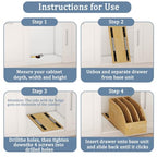 Pull Out Cookie Sheet Organizer for Cabinet, Wooden Cutting Board Organizer Rack with Vertical Tray Dividers, for Storage Pans, Baking Tray, 10.5''W X 21" D X 10.6" H