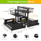 Mlinavn 2 Pack Under Sink Organizer,Pull Out Cabinet Organizer 2 Tier Slide Out Sink Shelf Cabinet Organizer and Storage,Adjustable Under Counter Organizers for Under Kitchen Bathroom Organization