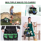 Large Rolling Cleaning Caddy Bag with Wheels, Cleaning Bag with Detachable Trolley, Cleaning Bags on Wheels for Housekeepers, Cleaning Cart Supplies Organizer for Home, Car, Picnic (Green) - color: Green