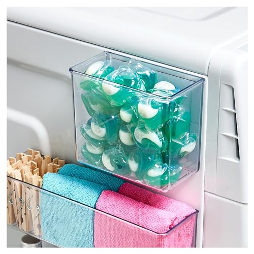 iDesign Magnetic Small Clear Plastic Organizer Bins for Laundry Room Storage - 2-Pack - size: Small, style: Pack of 2