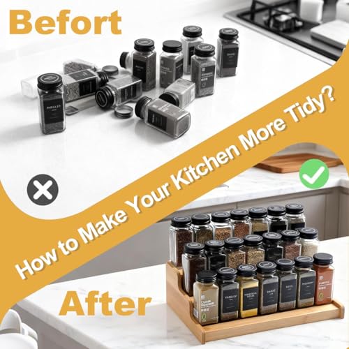 JinDoWin 2 Pack Cabinet Spice Rack Organizers - Enhanced Cabinet Spice Organizer, Practical Spice Rack Organizer for Cabinet and Efficient Cabinet Spice Organizer (2, 13 Inch) - size: 13 Inch