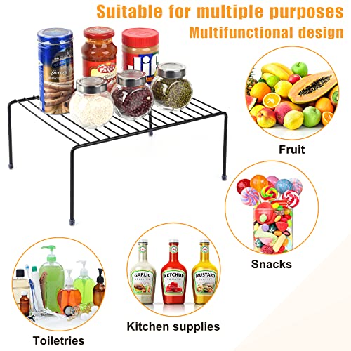 SIBAO Kitchen Cabinet Storage Shelf Rack/Plastic Feet - (13.1 x 10.2 Inch) - Steel Metal - Rust Resistant Finish - Cups, Dishes, Cabinet & Pantry Organization (2, Black) - color: Black