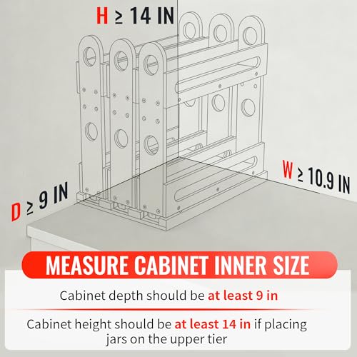 Pull Out Spice Rack Organizer for Cabinet Wide Slide Out Seasoning Rack Fits 2.1" Jars Large Capacity for Pantry Kitchen Cabinet 9" Deep Heavy Duty Easy Install
