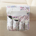 Brilliant Sunshine Rose Toile Couch Sofa Armrest 5 Pockets Organizer, Slip Resistant Recliner Armchair Caddy, Washable Remote Controls Holder, Storage for Magazine, Tablet, iPad, 35×13", Blue Pink - color: Blue Pink