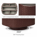 UnionBasic Rotating Desk Organizer, 360 Desk Spinning Caddy, Desktop TV Guide/Mail/Media/Remote Controller Holder Organizer, Woven Coffee - color: Woven Coffee