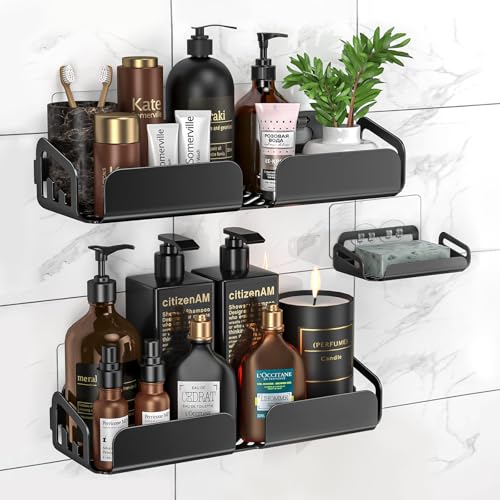Shower Caddy Adhesive Replacement, Adhesive Hooks Stickers, Strong Hook Strip for Shower Caddy Basket Shelf, Soap Holder, Bathroom Storage Corner Shelves, Kitchen Racks (Transparent-6Pack) - color: Transparent-6Pack
