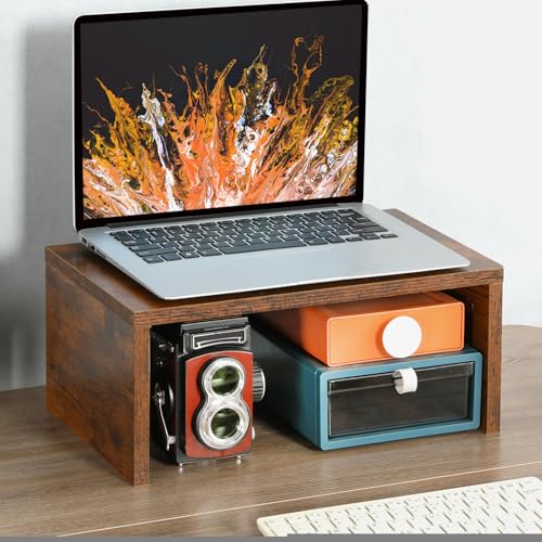 TEAMIX Higher Monitor Stand Riser-6.7 inch, Monitor Riser with Storage for Desk Small Monitor Stand TV/Screen/PC/Laptop Riser Computer Stand Desktop Shelf