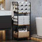 Towel Racks for Bathroom 3-Tier M-Shaped Detachable Dividers, Durable Metal Towel Holder, Pool Items Holder, Space-Saving Storage Organizer, Modern Bath Towel Shelf Free Standing Patent Pending
