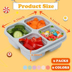 4 Pack Meal Prep Containers, 4 Compartment Bento Snack Boxes, Reusable Divided Lunch Box Containers for Adults, Kids, Toddlers, Travel, Work, School - color: 4Pack-Multicolor