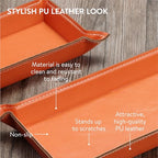 Navaris PU Leather Tray Set - 2 pcs Trinket or Valet Key Bowl - Jewellery, Pen, Watch Organiser Desk Trays - Stylish Bedside Table Accessories Tidy for Men