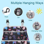 Accmor Hanging Baby Diaper Caddy Organizer, Diaper Stacker, Baby Crib Hanging Classified Storage Bag Organizer for Changing Table, Crib, Playard or Wall & Nursery Organization, Black - style: Style A-Black
