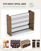 NESAPTO Spice Rack Organizer for Cabinet, Wooden 4 Tier Vertical Seasoning Organizers for Kitchen Pantry, Countertop/Wall Mount, Holds 28 Spice Jars (No Jars Included), 14" W × 9.4" H - size: Holds 28 Jars, 14"W × 9.4"H