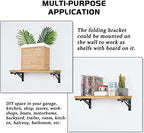 Folding Shelf Brackets - 12 Inch 4 Pcs Heavy Duty Shelf Brackets, Collapsible Shelf Bracket, DIY Wall Mounted Foldable Shelf, Table Brackets, Space Saving with Screws - size: 12 Inch- 4 Packs