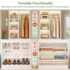 Besiost Closet System, 4.2–8.8 FT Closet Organizer with 2 Wooden Drawers and Shelves, Walk-in Closet System with 5 Hang Rods, Built-in Reach in Closet Tower, Can Fit 60 to 96 inch, White - color: White
