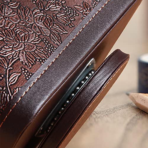 Fanousy 360° Rotating Remote Control Holder, PU Leather TV Remote Caddy Organizer Basket Storage Box with 5 Compartments for Pen, Pencil, Art Supplies, Makeup Brush, Office Desk Table Accessories - color: Antique