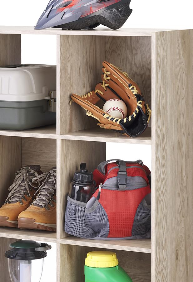 Whitmor 6 Cube Bookcase Storage Organizer, 3 Tier Stackable MDF Bookshelf, Open Storage Display Shelf, Storage Cabinet for Living Room, Bedroom, Home, Office, 23.9" L x 11.7" W x 35.5" H, Sonoma Oak - color: Sonoma Oak, size: 6 Cube, 24"L x 11.6"W x 35"H