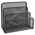 1InTheOffice Mail Organizer, Multi Step Desk Organizer, Desk File Sorter, Mesh Vertical File Organizer, Black, 1 Pack