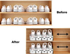 Shoe Slots Organizer for Closet 24 Pack White with 4 Adjustable Height Space Saving Durable Shoe Stacker for Storage, Shoe Organizer Space Saver for Pair of Shoes, Sandals, Sneakers & Heels