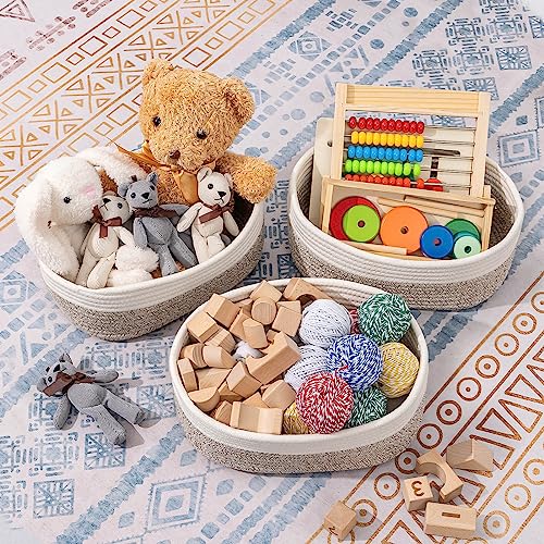 CubesLand Baskets for Shelves Storage,Cube Shelf Closet Storage Bins Set 2,Long-lasting &Skin-friendly Toy Basket Bin,Stylish Room Decor Basket,Woven Off White/Light Brown - color: Off White/Light Brown, size: 2pcs-Small Basket