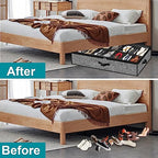 Under Bed Shoe Storage Organizer for Closet 2 Pack- Fits 32 Pairs Underbed Shoes Container Boxes Black - color: Black-32pairs, style: Regular Handle