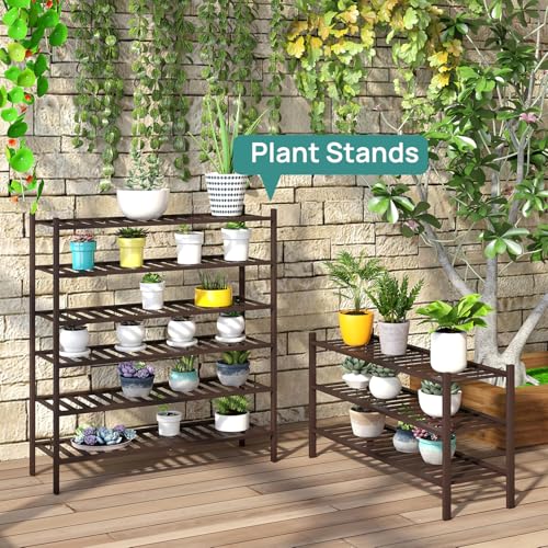 viewcare Long Shoe Rack, Bamboo Wood Shoe Rack for Closet, Entryway & Hallway, 3-Tier Stackable Shoe Shelf - color: Brown, size: 3-Tier Long