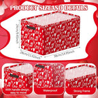 Geelin 3 Pcs Valentines Day Storage Baskets Red and White Heart Valentines Basket for Gifts Collapsible Waterproof Canvas Bin Organizer with Handles for Book Closet Shelf Nursery Decor - style: Valentine Red and White