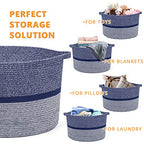 R RUNKA Extra Large Storage Basket - Soft Woven Organizer, 22" x 14" - color: Blue